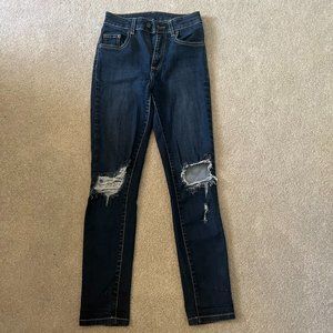 Carmar Ripped Skinny Jeans, Size 26, Dark Wash, good condition